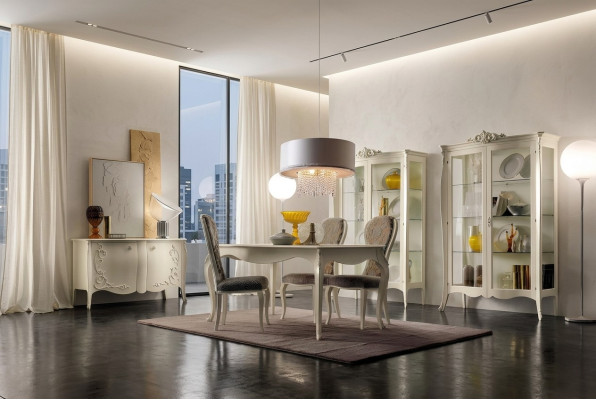 Garnitur Set Mesa 4 sillas Silla Vitrina Set Cómoda Grupo de comedor de 8 piezas Comedor