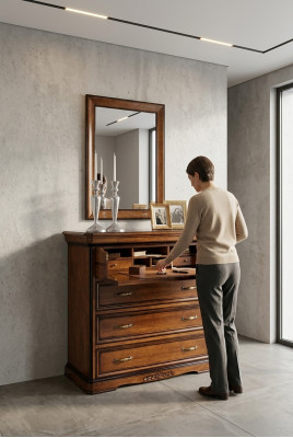 Cómoda Espejo Moderno Comodas de Madera Diseño 2 piezas Juego de dormitorio Nuevo conjunto