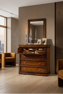 Cómoda Espejo Moderno Comodas de Madera Diseño 2 piezas Juego de dormitorio Nuevo conjunto