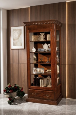 Muebles de madera maciza Vitrinas de vidrio Armario de madera maciza Aparador Vitrina Salón