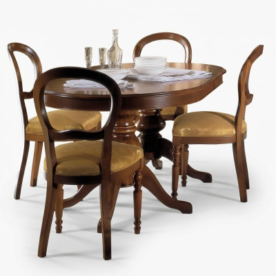 Mesa Mesa de madera Barroco Rococó Comedor Mesa de comedor real Mesa clásica
