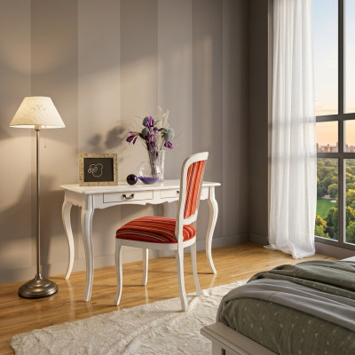 Silla de comedor de madera, silla de lujo blanca con respaldo, muebles de sala de estar nuevos