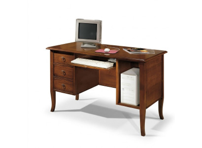 Escritorio italiano con cajones extensibles de madera maciza.