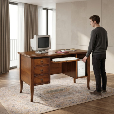 Mesa de ordenador de oficina conjunto de muebles Escritorio de madera maciza Mobiliario italiano Nuevo