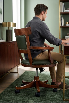 Silla con ruedas Diseño de sala de estar Sillas de comedor de madera con reposabrazos Nuevo tapizado