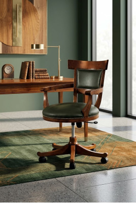 Silla con ruedas Diseño de sala de estar Sillas de comedor de madera con reposabrazos Nuevo tapizado