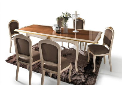Barroco Antiguo Mesa de comedor Mesa Madera real Diseño clásico Mesas Italia