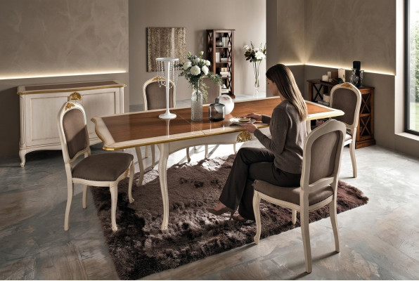 Mesa de póquer + 6 sillas Juego de comedor clásico completo Muebles barrocos
