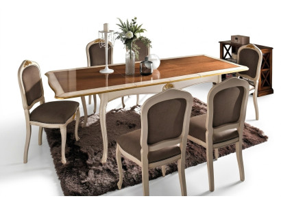 Mesa de póquer + 6 sillas Juego de comedor clásico completo Muebles barrocos