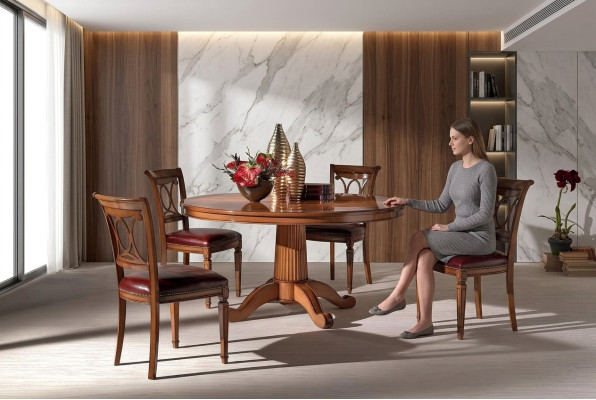 Mesas redondas Muebles Mesa de comedor en estilo antiguo Mesas de comedor italianas Mesas de madera