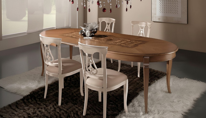 Juego de comedor Conjunto de comedor clásico de madera maciza de 4 piezas Conjunto de sillas 4x sillas