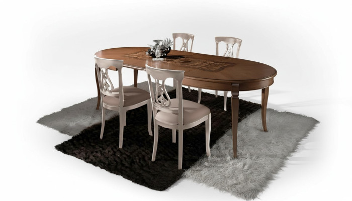 Juego de comedor Conjunto de comedor clásico de madera maciza de 4 piezas Conjunto de sillas 4x sillas