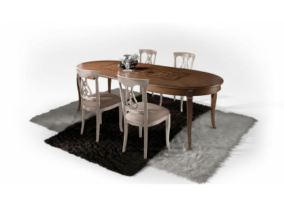 Juego de comedor Conjunto de comedor clásico de madera maciza de 4 piezas Conjunto de sillas 4x sillas