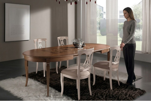 Muebles Mesas Mesa de madera maciza Mesa de comedor de lujo Diseño italiano Muebles Italia