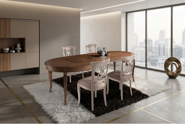 Muebles Mesas Mesa de madera maciza Mesa de comedor de lujo Diseño italiano Muebles Italia