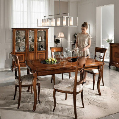 Comedor 6 sillas de madera Silla de lujo marrón Sillas de sala de estar Muebles