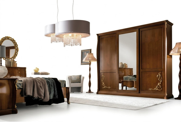 Dormitorio Armario Muebles de madera Barroco Nuevo Armario clásico Armarios