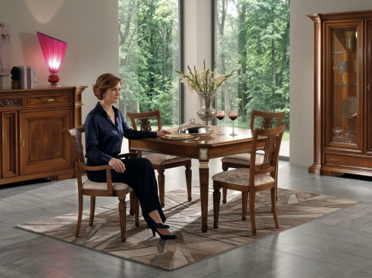 Conjunto de lujo para comedor, mesa de comedor, silla XXL, mesa, mesas, sillas, diseño de madera, 7 piezas, nuevo.