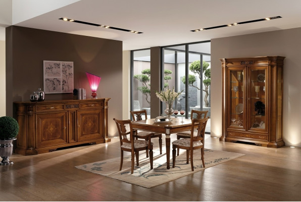 Conjunto de lujo para comedor, mesa de comedor, silla XXL, mesa, mesas, sillas, diseño de madera, 7 piezas, nuevo.