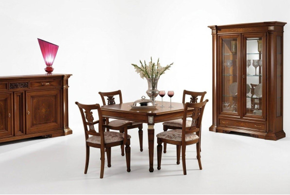 Conjunto de lujo para comedor, mesa de comedor, silla XXL, mesa, mesas, sillas, diseño de madera, 7 piezas, nuevo.