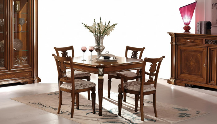 Set de 4 sillas sillones sillas de comedor conjunto de madera moderno grupo sillón muebles