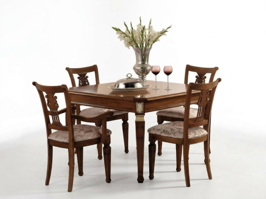 Mesa de comedor de lujo, mesa extensible, mesas de madera, diseño de comedor moderno, Italia.