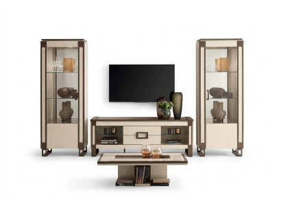 Diseño de pared de salón, aparador, 2 vitrinas, mueble para TV, aparador, conjunto de 3 piezas de paredes de salón.