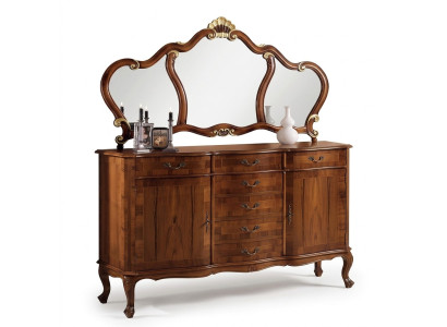 Cómoda marrón tocador mesa de maquillaje tocador con espejo 7 cajones nuevo