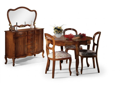 conjunto de comedor de mesa de madera de 4 piezas con sillas redondas de comedor