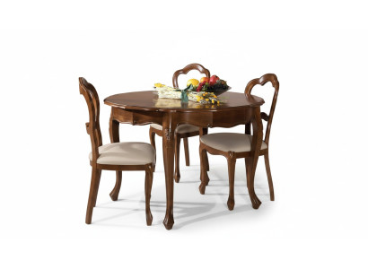 Juego de comedor Silla Mesa de comedor conjunto Mesa redonda Sillas 4 piezas Mesa de madera Madera maciza