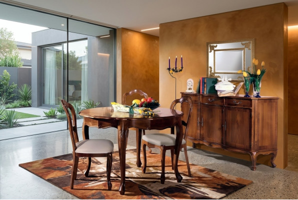 Armario Sala de estar Estante Lujo Madera Diseño Cómoda Aparador Lateral Marrón Muebles