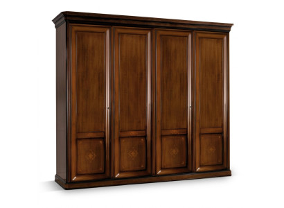Mueble armario de lujo italiano en madera maciza para dormitorio.