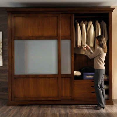 Armario de ropa de lujo Armario de dormitorio Armarios de madera maciza Muebles italianos