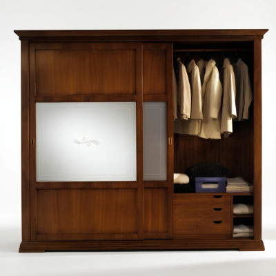 Armario de ropa de lujo Armario de dormitorio Armarios de madera maciza Muebles italianos