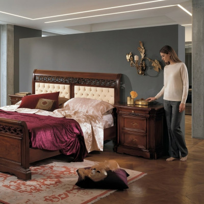Mesita de noche mesa auxiliar madera mesas dormitorio muebles aparador marrón.