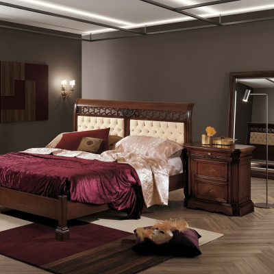 Mesita de noche mesa auxiliar madera mesas dormitorio muebles aparador marrón.