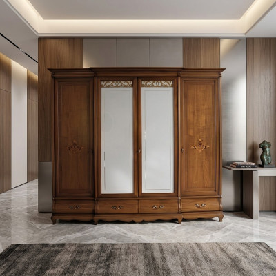 Conjunto de armario de madera para dormitorio de madera maciza muebles italianos armarios