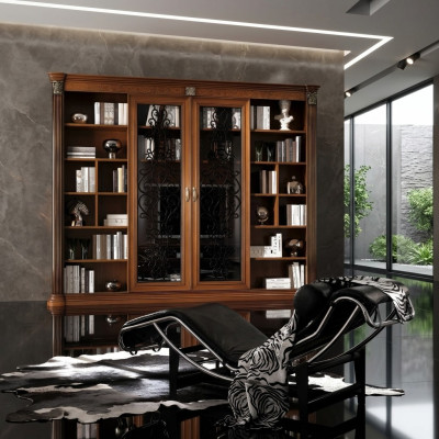 Mueble de televisión librería mural de madera maciza madera real Nuevo