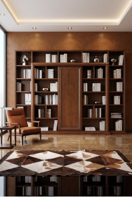Estantería de libros Muebles italianos Estante de madera Armarios Estantes Vitrina Aparador