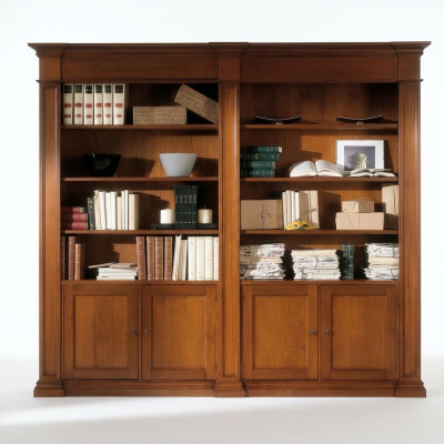 Mueble de archivo de madera maciza para oficina, armario estantería, estanterías, armarios, librería maciza.