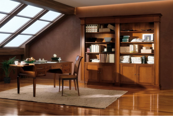 Muebles de oficina Escritorio Estantería de libros Conjunto de 2 piezas Italia