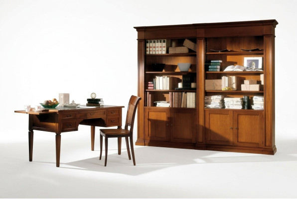 Muebles de oficina Escritorio Estantería de libros Conjunto de 2 piezas Italia