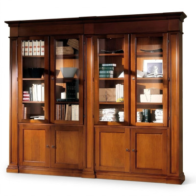 Estantería de salón, estante, librería, madera, armario de oficina, vitrinas, Italia.