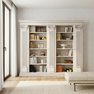 Armario de sala, estantería, madera, armario de oficina, estante, armarios, vitrina, Italia.