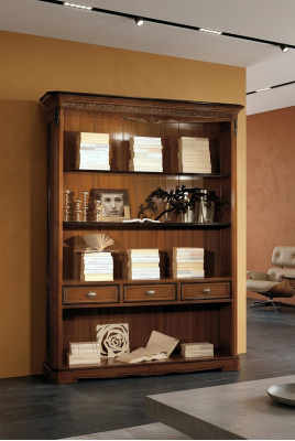 Estantería de oficina de madera con cajones, diseño de muebles de oficina nuevos.