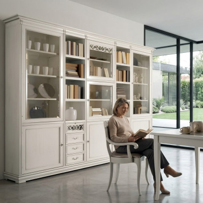 Muebles de oficina estantería de madera estantería de libros con cajones diseño.