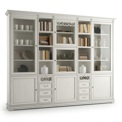 Muebles de oficina estantería de madera estantería de libros con cajones diseño.