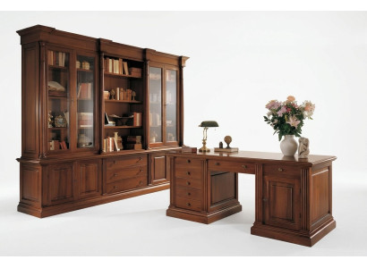 Muebles de oficina de madera maciza, escritorio, estantería, mesa, estante, armario de 2 piezas.