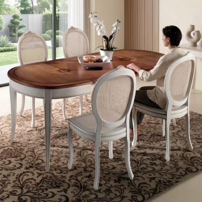 Mesa de comedor estilo antiguo de madera maciza Mesa de comedor italiana Mesa de madera Muebles