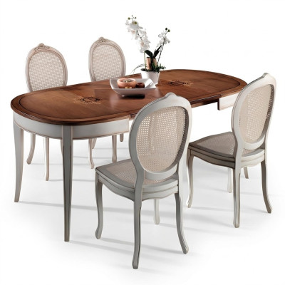 Mesa de comedor estilo antiguo de madera maciza Mesa de comedor italiana Mesa de madera Muebles